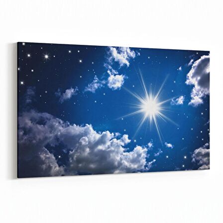 Olla 14886Y Gece Gökyüzü Görseli Yatay Kanvas Tablo (Ölçü: 70X50)