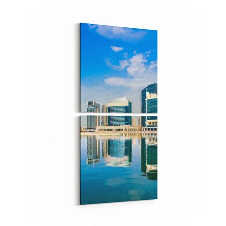 Olla 18336KD Yapı Görseli Kare 2'li Dikey Kanvas Tablo (Ölçü: 30X65)