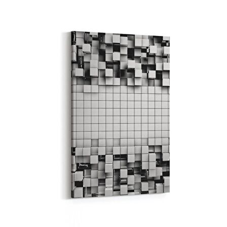 Olla 10024D Abstract 3 Boyut Görsel Dikey Kanvas Tablo (Ölçü: 60X90)