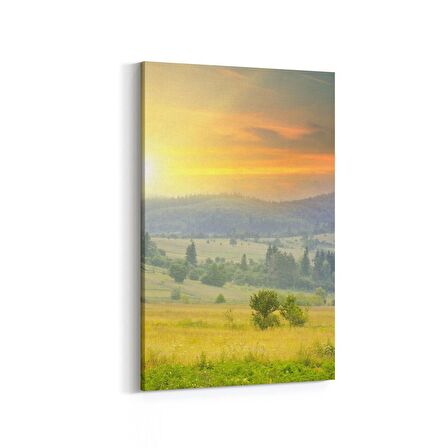 Olla 16005D Günbatımı Görseli Dikey Kanvas Tablo (Ölçü: 60X90)