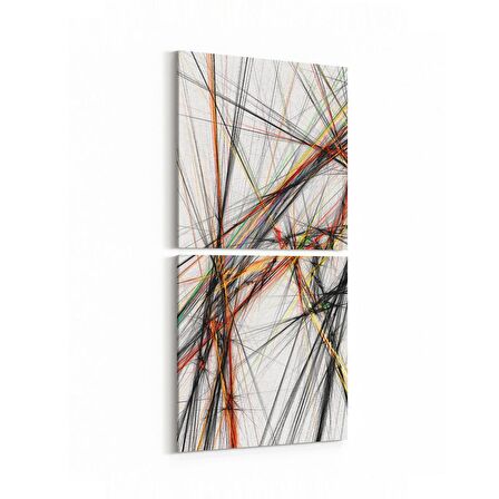 Olla 10062K2D Abstract Görsel Kare 2'li Dikey Kanvas Tablo (Ölçü: 30X65)