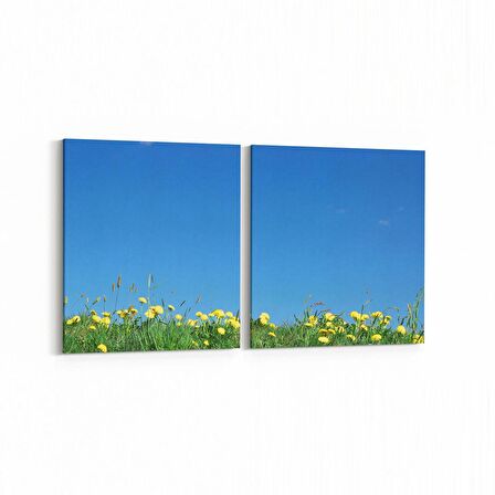 Olla 13899K2Y Doğa / Manzara Görseli Kare 2'li Yatay Kanvas Tablo (Ölçü: 125X60)