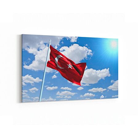 Olla 17575Y Türk Bayrağı Görseli Yatay Kanvas Tablo (Ölçü: 70X50)