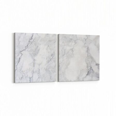 Olla 16716K2Y Mermer Desen Görsel Kare 2'li Yatay Kanvas Tablo (Ölçü: 145X70)