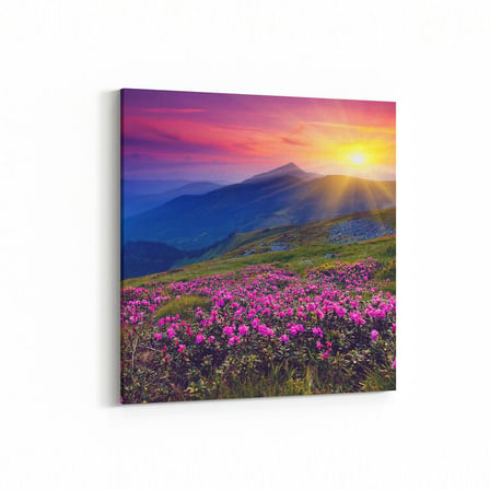 Olla 16139K Günbatımı Görseli Kare Kanvas Tablo (Ölçü: 90X90)