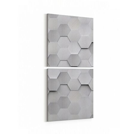 Olla 14940K2D Geometrik Desen Görseli Kare 2'li Dikey Kanvas Tablo (Ölçü: 30X65)