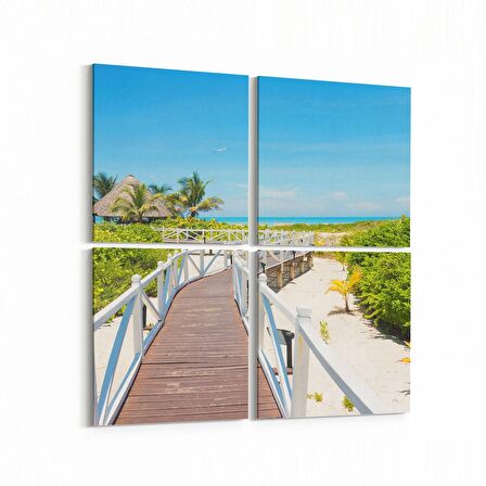 Olla 13713K4 Doğa / Manzara Görseli Kare 4'lü Kanvas Tablo (Ölçü: 145X145)