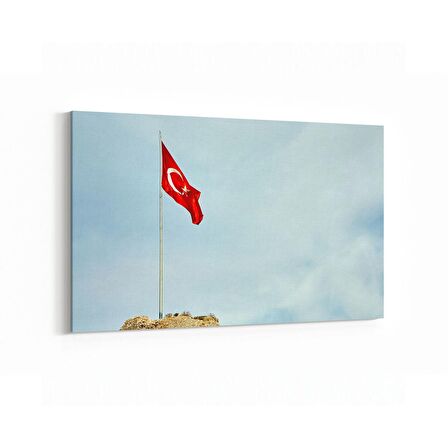 Olla 17567Y Türk Bayrağı Görseli Yatay Kanvas Tablo (Ölçü: 30X20)