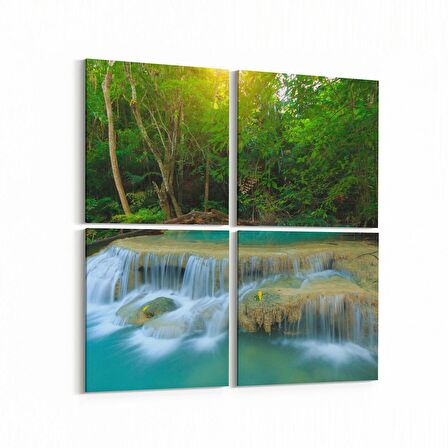 Olla 13864K4 Doğa / Manzara Görseli Kare 4'lü Kanvas Tablo (Ölçü: 145X145)