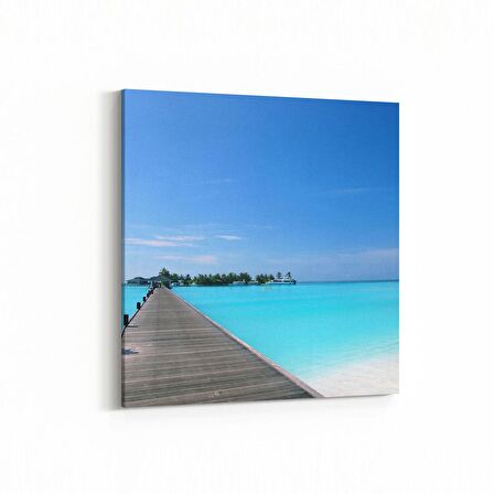 Olla 16483K Kumsal / Sahil Görseli Kare Kanvas Tablo (Ölçü: 100X100)