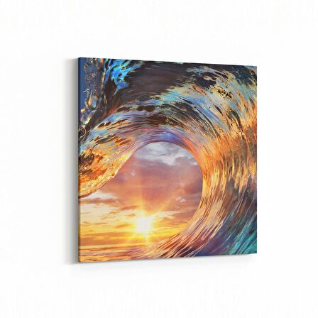 Olla 13009K Deniz / Okyanus Görseli Kare Kanvas Tablo (Ölçü: 100X100)