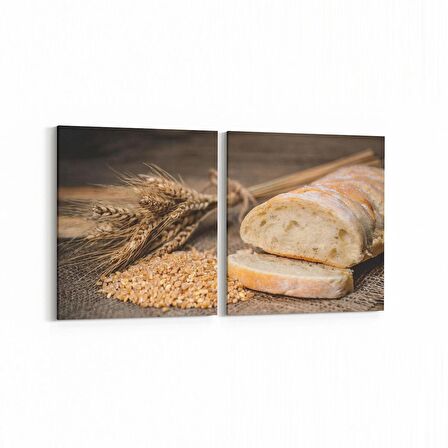 Olla 15175K2Y Gıda Görseli Kare 2'li Yatay Kanvas Tablo (Ölçü: 145X70)