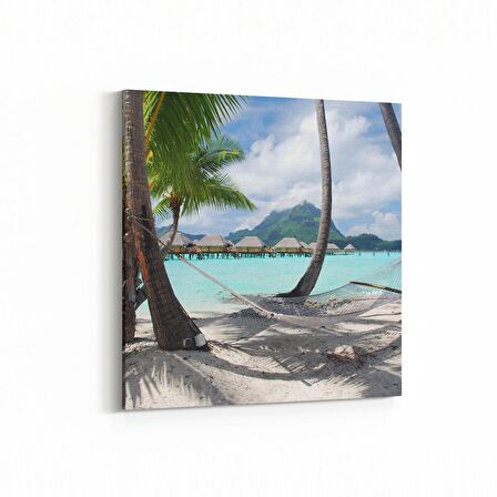 Olla 16632K Kumsal / Sahil Görseli Kare Kanvas Tablo (Ölçü: 25X25)