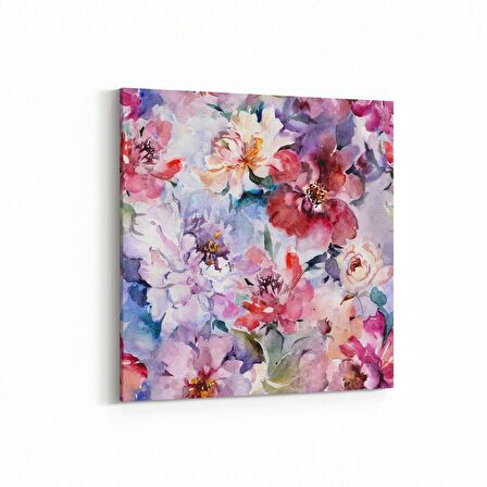 Olla 11573K Çiçek Görseli Kare Kanvas Tablo (Ölçü: 25X25)