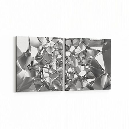 Olla 10090K2Y Abstract Görsel Kare 2'li Yatay Kanvas Tablo (Ölçü: 65X30)