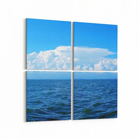 Olla 16398K4 Kumsal / Sahil Görseli Kare 4'lü Kanvas Tablo (Ölçü: 145X145)