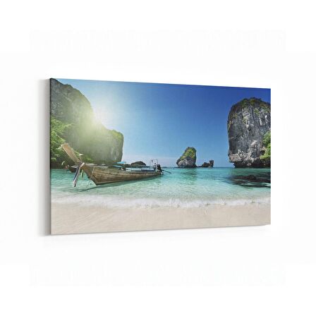 Olla 16432Y Kumsal / Sahil Görseli Yatay Kanvas Tablo (Ölçü: 70X50)