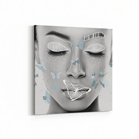 Olla 17010K Model / Manken Görseli Kare Kanvas Tablo (Ölçü: 30X30)