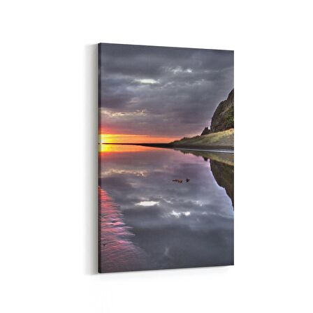 Olla 16042D Günbatımı Görseli Dikey Kanvas Tablo (Ölçü: 60X90)