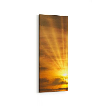 Olla 15923DI Günbatımı Görseli Dikey İnce Kanvas Tablo (Ölçü: 40X120)
