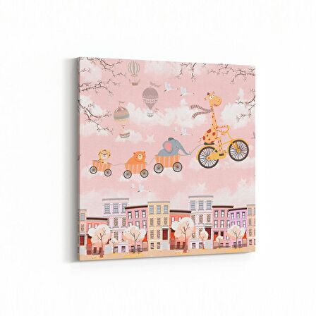 Olla 12743K Çocuk Odası Görseli Kare Kanvas Tablo (Ölçü: 60X60)