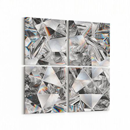 Olla 10209K4 Abstract Görsel Kare 4'lü Kanvas Tablo (Ölçü: 105X105)