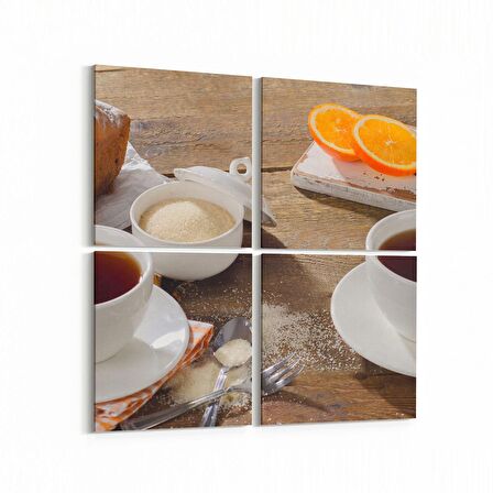 Olla 15177K4 Gıda Görseli Kare 4'lü Kanvas Tablo (Ölçü: 145X145)