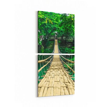 Olla 14079K2D Doğa / Manzara Görseli Kare 2'li Dikey Kanvas Tablo (Ölçü: 30X65)