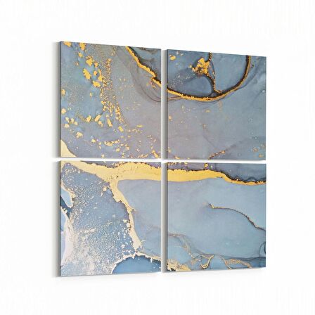 Olla 16687K4 Mermer Desen Görsel Kare 4'lü Kanvas Tablo (Ölçü: 65X65)