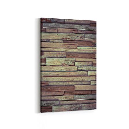 Olla 12053D Ahşap Desen Görseli Dikey Kanvas Tablo (Ölçü: 70X105)
