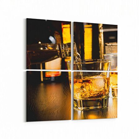 Olla 15111K4 Gıda Görseli Kare 4'lü Kanvas Tablo (Ölçü: 145X145)