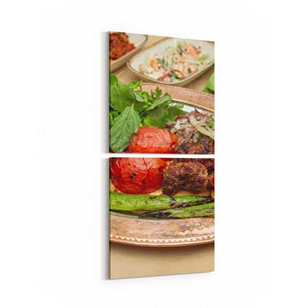 Olla 15090K2D Gıda Görseli 2'li Dikey Kanvas Tablo (Ölçü: 30X65)
