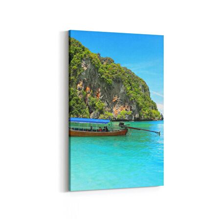 Olla 16498D Kumsal / Sahil Görseli Dikey Kanvas Tablo (Ölçü: 60X90)