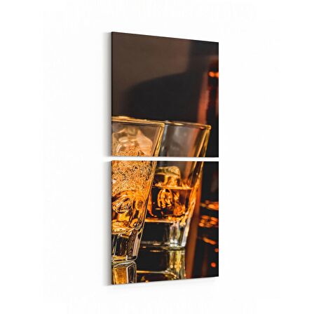 Olla 15154K2D Gıda Görseli 2'li Dikey Kanvas Tablo (Ölçü: 30X65)