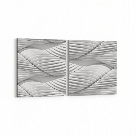 Olla 14942K2Y Geometrik Desen Görseli Kare 2'li Yatay Kanvas Tablo (Ölçü: 85X40)
