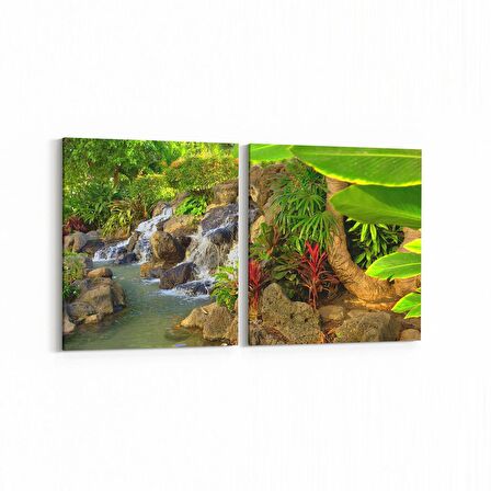 Olla 14613K2Y Doğa / Manzara Görseli Kare 2'li Yatay Kanvas Tablo (Ölçü: 145X70)