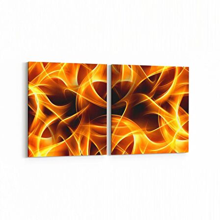 Olla 10160K2Y Abstract Görsel Kare 2'li Yatay Kanvas Tablo (Ölçü: 105X50)
