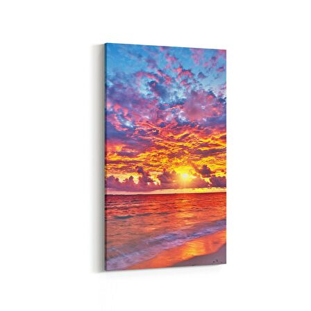 Olla 16028DD Günbatımı Görseli Dikey Dar Kanvas Tablo (Ölçü: 40X80)