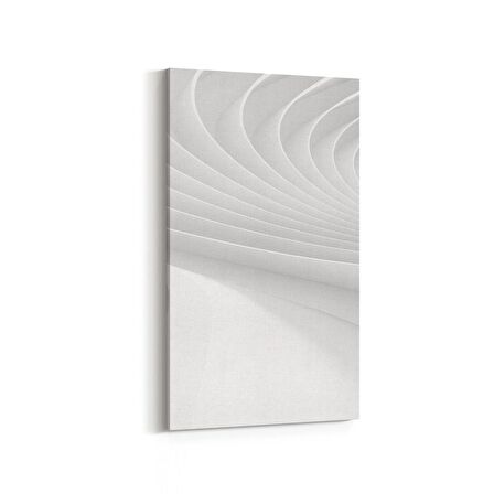 Olla 10449DD Beyaz Kabartma Görseli Dikey Dar Kanvas Tablo (Ölçü: 40X80)