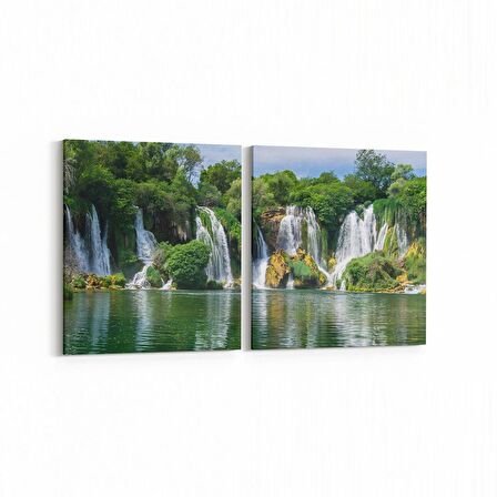 Olla 14438K2Y Doğa / Manzara Görseli Kare 2'li Yatay Kanvas Tablo (Ölçü: 125X60)