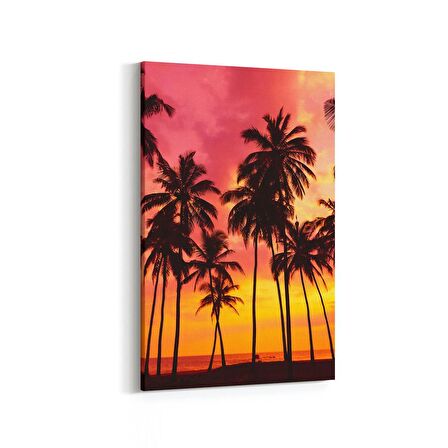 Olla 16037D Günbatımı Görseli Dikey Kanvas Tablo (Ölçü: 100X150)