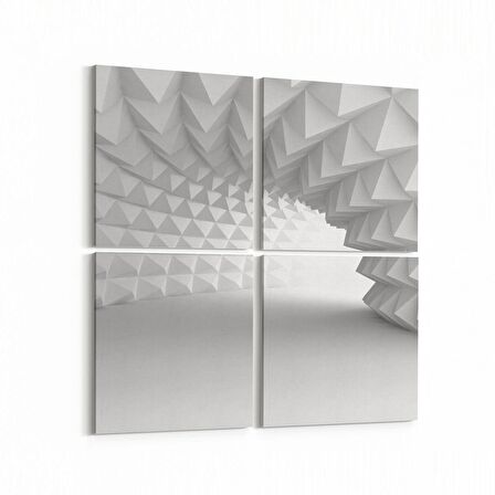 Olla 10439K4 Abstract Tünel Görsel Kare 4'lü Kanvas Tablo (Ölçü: 145X145)