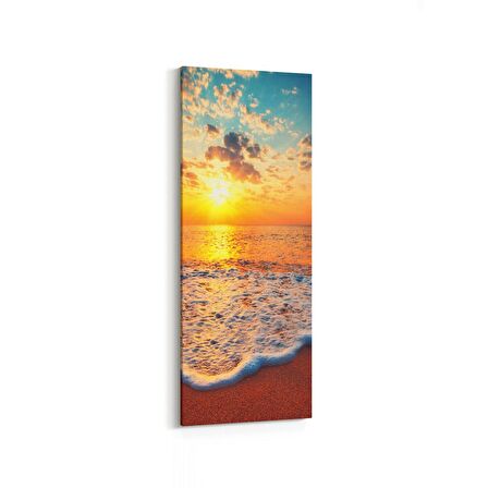 Olla 15966DI Günbatımı Görseli Dikey İnce Kanvas Tablo (Ölçü: 40X120)