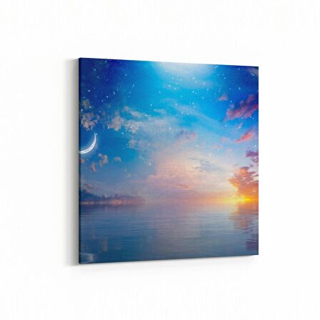 Olla 15912K Günbatımı Görseli Kare Kanvas Tablo (Ölçü: 25X25)