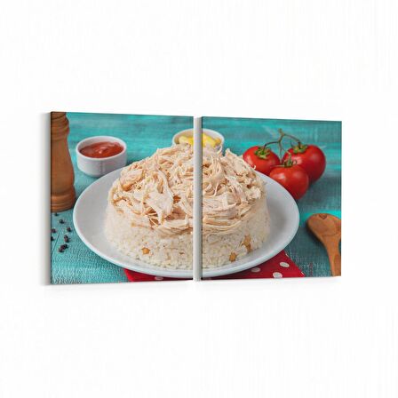 Olla 15099K2Y Gıda Görseli Kare 2'li Yatay Kanvas Tablo (Ölçü: 145X70)