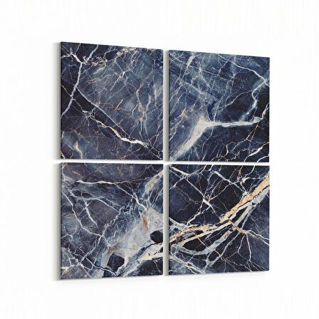 Olla 16694K4 Mermer Desen Görsel Kare 4'lü Kanvas Tablo (Ölçü: 65X65)