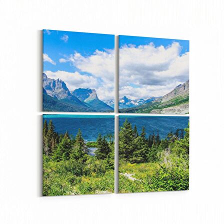 Olla 13484K4 Doğa / Manzara Görseli Kare 4'lü Kanvas Tablo (Ölçü: 145X145)