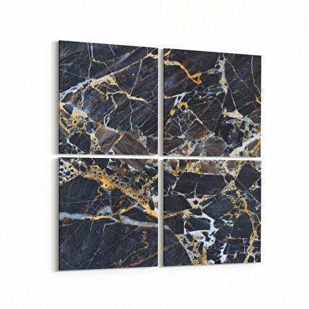 Olla 16711K4 Mermer Desen Görsel Kare 4'lü Kanvas Tablo (Ölçü: 105X105)