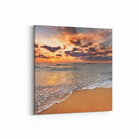 Olla 16020K Günbatımı Görseli Kare Kanvas Tablo (Ölçü: 25X25)