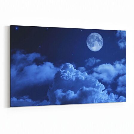 Olla 14672Y Gece Gökyüzü Görseli Yatay Kanvas Tablo (Ölçü: 45X30)